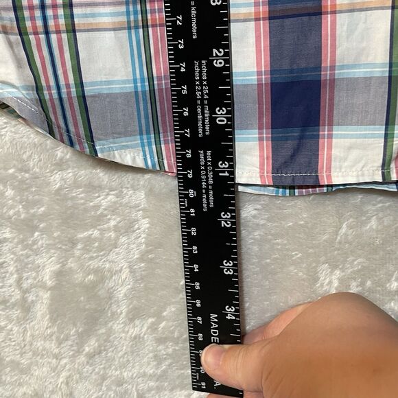 Peter Millar Shirt Blue Plaid Long Sleeve Casual Preppy Button Down Men Size L - Picture 8 of 11